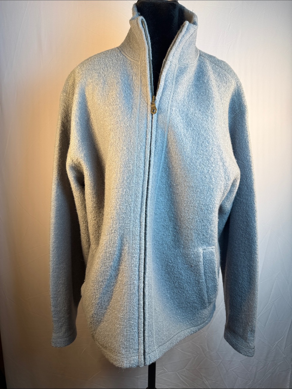 Patagonia Light Blue Full-Zip Wool Jacket